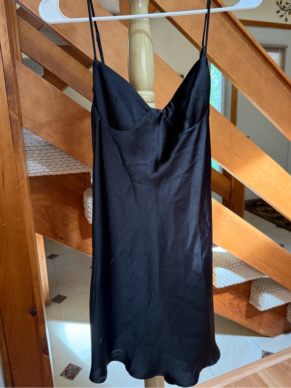 Zara Black Satin Mini Dress